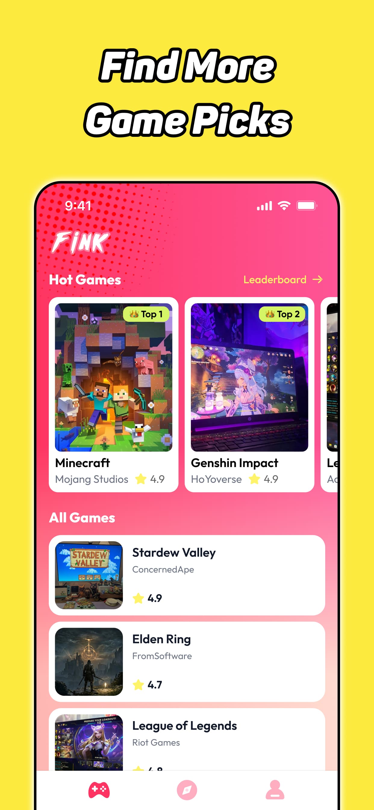 Fink app vertical screenshot